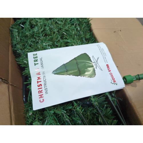 6ft Christmas Tree Green Premium Hinged Spruce Holiday Artificial Tree, Un-lit Automatic Open Easy Assembly & Party Decoration, Foldable Metal Stand