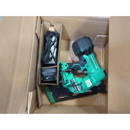 Metabo HPT 18V MultiVolt Cordless 21° Framing Nailer Kit, 3-1/2 Plastic Strip Framing Cordless Nailer, Power Tool with 4.0Ah Lithium Ion Battery, Drives 2 to 3-1/2 Nails, NR1890DRA