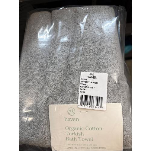 Haven Turkish Cotton Bath Towel in Harbor Mist Grey - set of 2