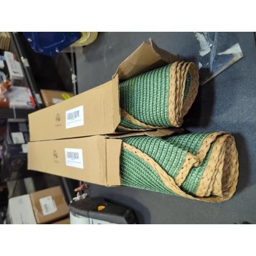 Green 15 Pack of 8 Noctiflorous 15 Inch Round Braided Placemats Set of 8 Washable Wipeable Easy Clean Heat Resistant Woven Dining Table Mats Decor for Holiday Parties Indoor Outdoor Daily Use(Green Thin Edge, 8)