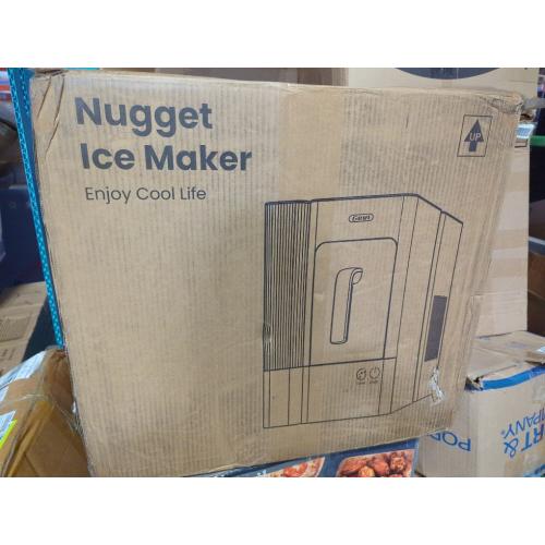 Gevi Adella Nugget Ice Maker Countertop with 1 Gallon Side Tank, 40lbs/24H Nugget Ice Machine with Self-Cleaning, Pellet Ice Maker with Leak-Proof Ice Basket,White