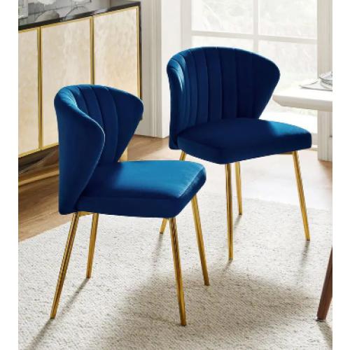 Milia Navy Tufted Dining Chair (Set of 2)