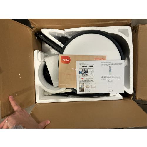 TALOYA 52 Inch Black Smart Ceiling Fans with Lights Led Remote Control Flush Mount Low Profile for Bedroom Living Dining Room Outdoor Farmhouse Patio,Reversible,DC Motor,3 Color Temperatures,5 Blades