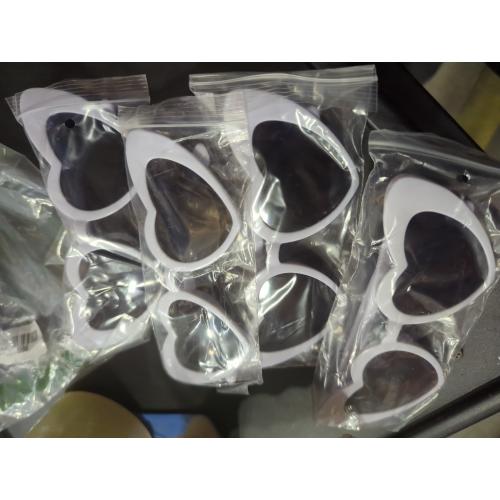 6 Pack Heart Sunglasses Neon Colors Cat Eye Love Shaped Sunglass Vintage Cute Sun Glasses for Halloween Cosplay Party
