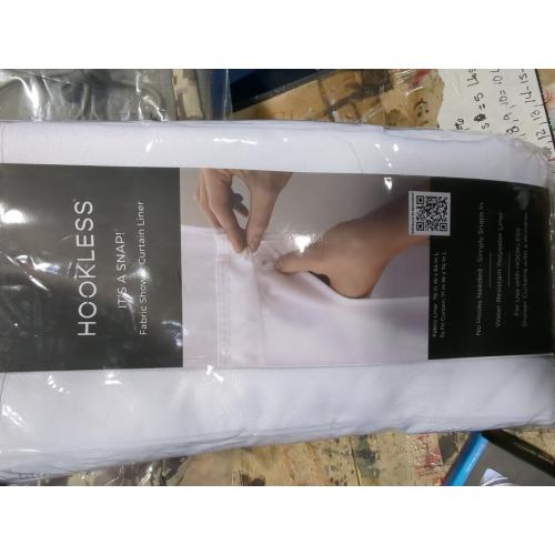 Hookless It's A Snap! Polyester Fabric Snap-In Replacement Shower Curtain Liner for Hookless Curtain with Sheer Window, 70 x 54, Water-Repellent, Easy Install, White