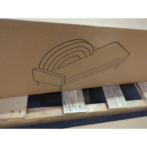 Hamm Arc of Hope Chaise Lounge – Ocher Rainbow-Inspired Reclining Sofa with Soft Linen Fabric, Solid Pine Wood Frame, and High-Density Foam for Comfort and Style