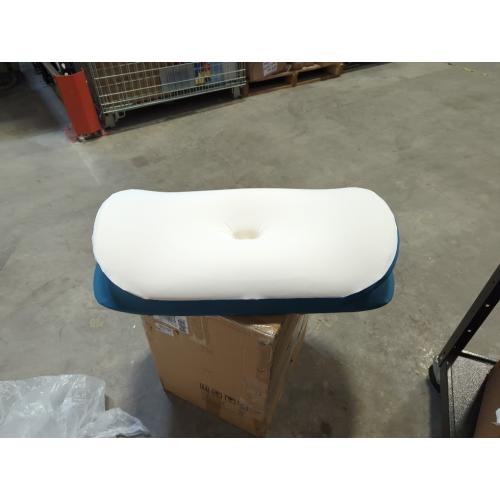 White and Blue Cervical Neck Pillow for Pain Relief - Ergonomic Memory Foam Contour Pillows for Side, Back & Stomach Sleepers, Cervical Pillow for Neck Support Sleeping with Breathable Cover