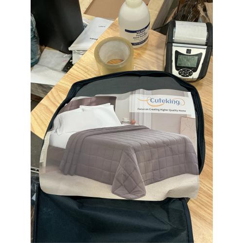 CuteKing Weighted Blanket (7lbs, 40x 60, Grey) Heavy Blanket for 60-80lbs, Weighted Blanket for Cooling & Heating with Premium Glass Beads, Thick Blanket All-Season