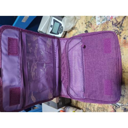 Large Capacity Toiletry Bag Travel Bag with Hanging Hook for Men and Women Waterproof Travel Cosmetic Bag Bathroom Storage Bag for Brushes Set, Full-Sized Shampoo, Toiletries, (Purple)