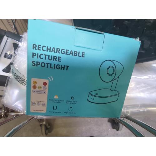 Color White Rechargeable LED Spotlight Indoor,Wireless Picture Spot Lights for Wall Paintings Battery Operated,Accent Artwork Lighting with Remote,Dimmable,Color Temperature Adjustable,White