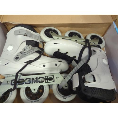 TT3 Adult Size 8-9 Inline Skate - COSMOID High Performance Roller Skates Blades for Women & Men, 3 Wheels 110mm Metal Frame,Indoor Outdoor and Fitness Grey, Size 5-13