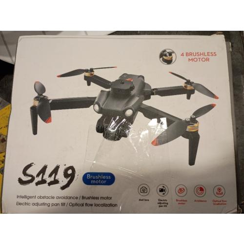 S119 Drone with Camera, 8K Brushless Motor Drones for Adults, FPV RC Quadcopter with 3D Flips, Obstacle Avoidance, Optical Flow Positioning, Trajectory Flight, Carrying Bag, 2 Battery (Grey)