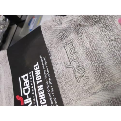 All-Clad Solid Kitchen Towels: Highly Absorbent, Super Soft Long Lasting - 100% Cotton, 17x30 Tea Towels for Cleaning & Drying Dishes, Pans, Glassware, or Countertops, (3-Pack), Titanium Gray