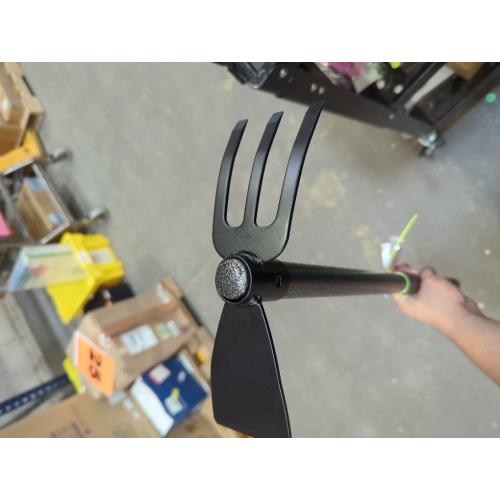 Hoe and Cultivator Gardening Hand Tools, Heavy Duty Stainless Steel Garden Hoe and 3 Fork Hand Tiller for Gardening Weeding Planting with Adjustable Handle 45 inch