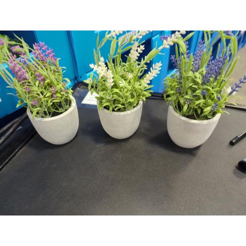 Velener Artificial Lavender Flowers(Pink/White/Purple), Small Fake Lavender Plants Pot Set of 3 - Faux Lavender Flowers for Farmhouse/Home