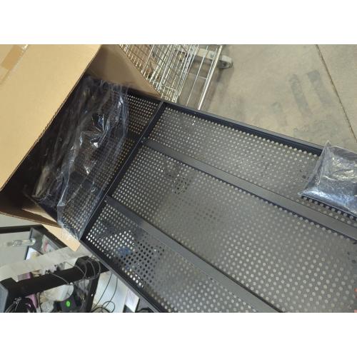BLACK 1- Pack 2x3ft Heavy Duty Garage Wall Shelving, 500 lbs Load Capacity, Garage Shelving Wall Mounted, Garage Storage Rack with Hooks, Black