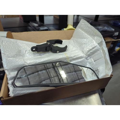 Black UTV Rear View Mirror, Adjustable Center Rearview Mirror with Aluminum Clamp Fit for Roll Bar, Compatible with Polaris RZR, Pioneer, Talon, Can Am X3, Kawasaki, CFMOTO