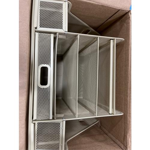 SUPEASY Mesh Desk Organizer with File Holder, 5-Tier Paper Letter Tray Organizer with Magazine Holder, Desktop Organizer and Storage with Drawer for Office Supplies Home or School, Gold