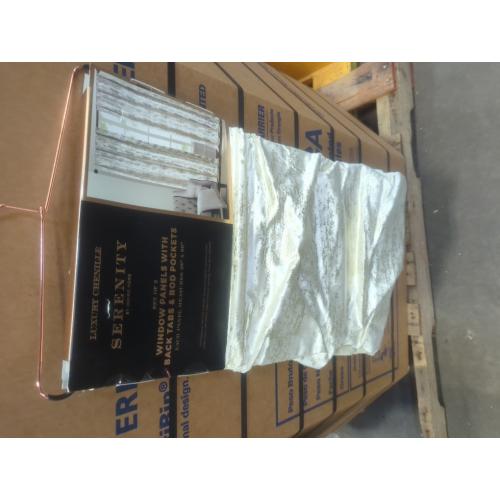 Luxury Chenille Serenity By Indigo Home Set Of 2 Window Panels With Back Tabs & Rod Pockets 38 x 96