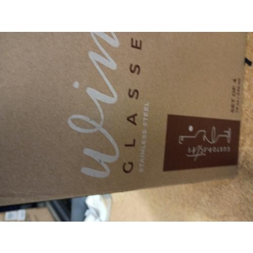 Gusto Nostro Stainless Steel Wine Glass - 18 oz - Unbreakable Rose Gold Wine Glasses for Travel, Camping and Pool - Fancy, Unique and Cool Portable Metal Wine Glass for Outdoor, Picnics (Set of 4)