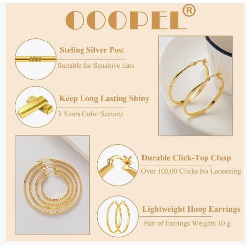Ooopel new York gold hoop earrings