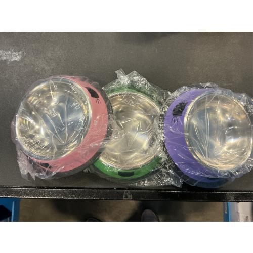 3 Pcs Non-Slip Stainless Steel Small Cat Food Bowls - Unbreakable, Thicken, 7 Oz, Suitable for Indoor Small Pets - Removable Rubber Base, Easily Clean, Lovely Color