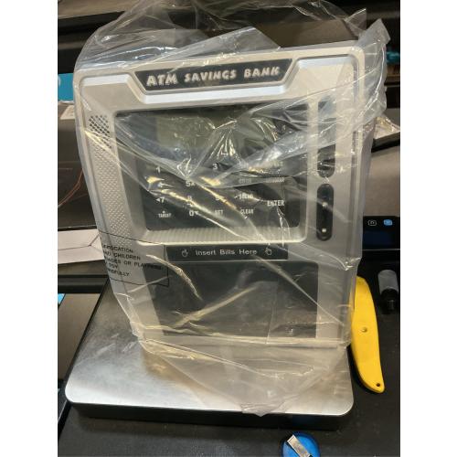 Fishboy Talking ATM Piggy Bank for Kids with Dual Debit Cards, Power-Off Memory, Auto-Opening Drawer for Real Money for Boys, Onekey Shutdown, Bill Feeder, Coin Recognition, Balance Calculator Machine