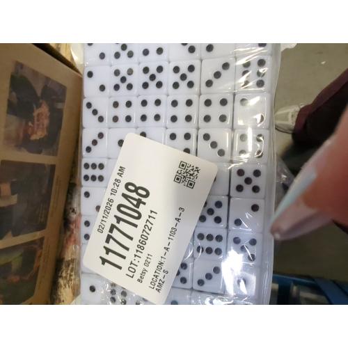50 Pack 16MM White Dice - Six Sided Standard Opaque White Dice with Black Pips Dots for Board Games