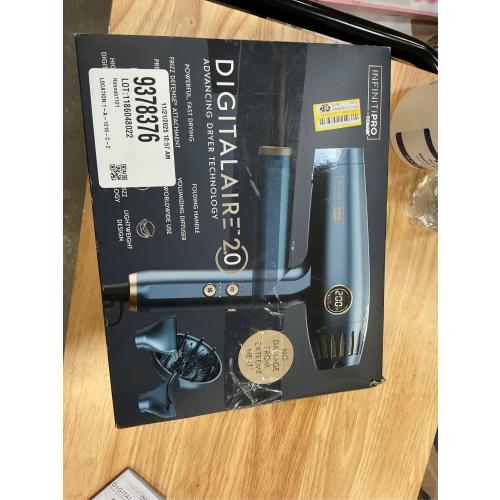 InfinitiPRO by Conair DigitilAIRE Folding Handle Hair Dryer - Blue - 1875 Watts