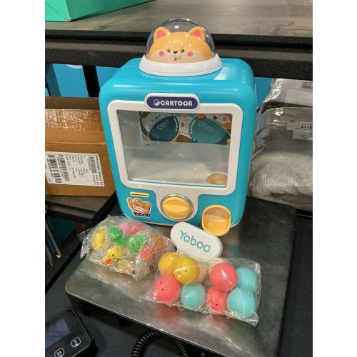 Skirfy Vending Machine Kids Toys 10 Empty Eggs Mini Vending Machine Erasers Operated Gumball Prize Machine Maker Game Claws Machine Christmas Game Sensory Toys Dolls Gifts（Blue）
