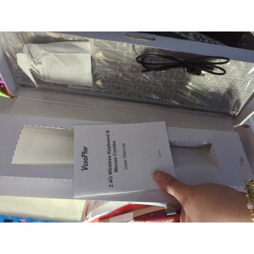 Wireless Keyboard and Mouse, Vssoplor Rechargeable Quiet Full-Size Keyboard and Mouse Combo Set Ultra Slim Design for Laptop, PC, Notebook, Desktop-Dark Gray