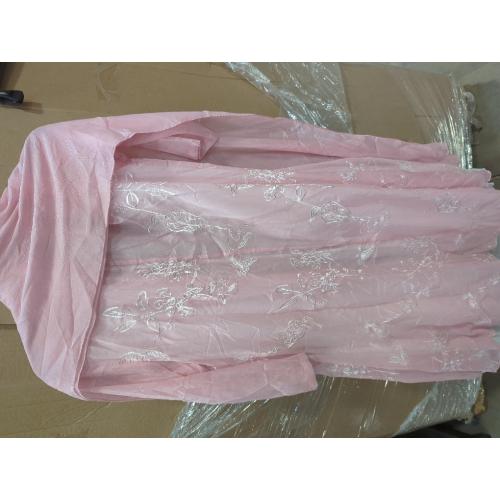 OPOB Women's Cardigan, Womens Chinese Style Chiffon Embroidery Pea Coat (Hanfu) (Pink,One_Size)