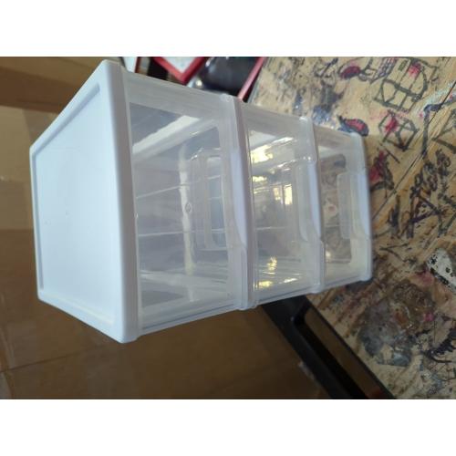 Gonice Small 3 Drawer Storage Organizer, White Plastic Drawer Storage, Small Desktop Organizer for Home, Office