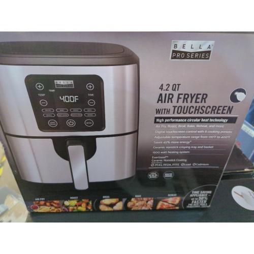 Silver Bella PRO - 4.2-qt. Touchscreen Air Fryer - Stainless Steel