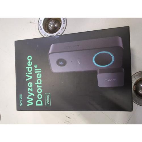 Black Wired Video Doorbell v2, 2K HD Video with Head-to-Toe view, 2-way Audio, Night Vision, Voice Assistants