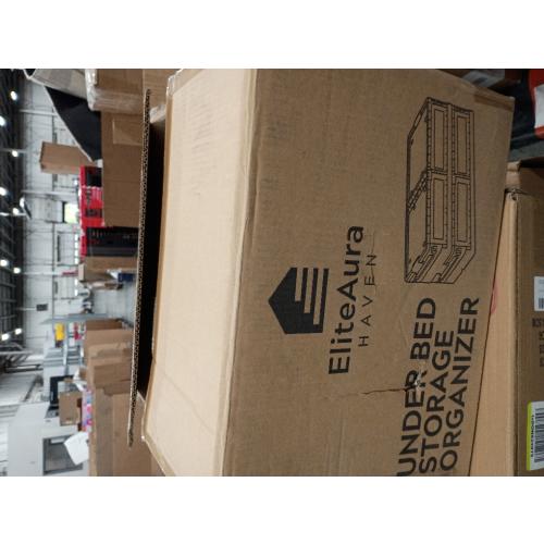 Under Bed Storage Box, Household Flat Drawer Box with Wheels, Clothes Quilt Plastic Organiser Under Bed Storage Box, Storage Box for Blankets, Shoes etc. (2 piece X)