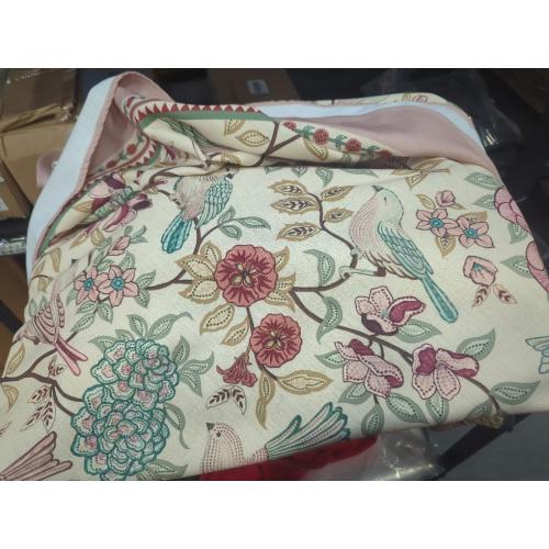 Size  67 Color Pink patdrea Designer Pink Linen Table Cloth for Rectangle Table,Vintage Floral with Birds Pattern Decorative Tablcloth,French Table Cover for Kitchen Dining,Thanksgiving,Christmas,