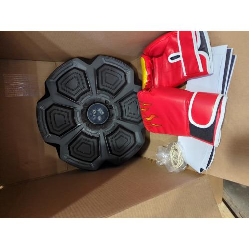 Black New Smart Music Boxing Machine with Red Boxing Gloves, Bluetooth Training Machine with LED Electronic Wall Mounted, Electronic Focus Agility Training Digital Boxing for Kids and Adults