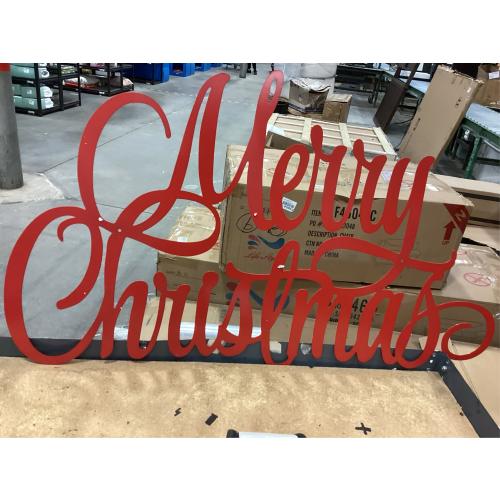 Moxweyeni Large Metal Merry Christmas Wall Sign Merry Christmas Word Decor Rustic Xmas Metal Letters Decorative Hanging Wall Sign Outdoor Decor Living Room Kitchen Yard Xmas Party(35 Inches)