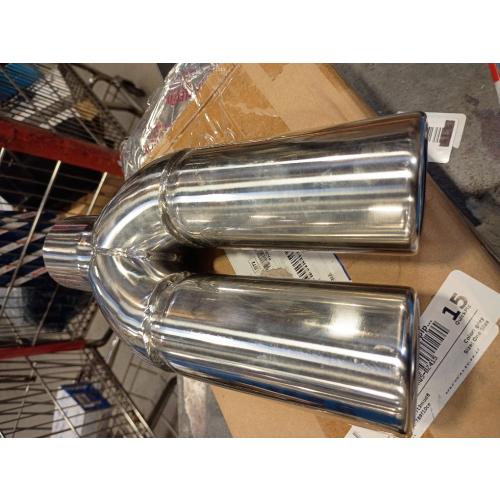 2.5 inch 6.3cm Universal Dual Exhaust Tip Stainless Steel Muffler Tail Pipe For Car Pickup trucks (Blue Straight)