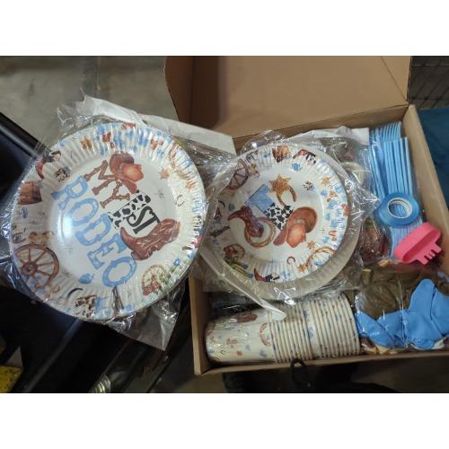My First Rodeo Birthday Party Supplies Cowboys 1st Rodeo Birthday Tableware Western Cowboys Bday Paper Plates Napkins Cups for My First Rodeo Baby Shower Decor Serve 30