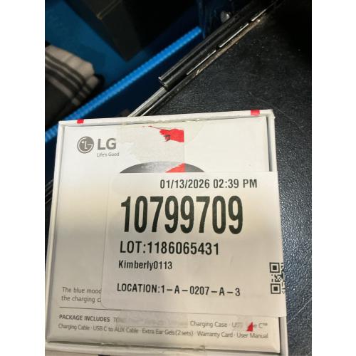 LG TONE Free FP9 Plug and Wireless True Wireless Bluetooth UVnano Earbuds, Black