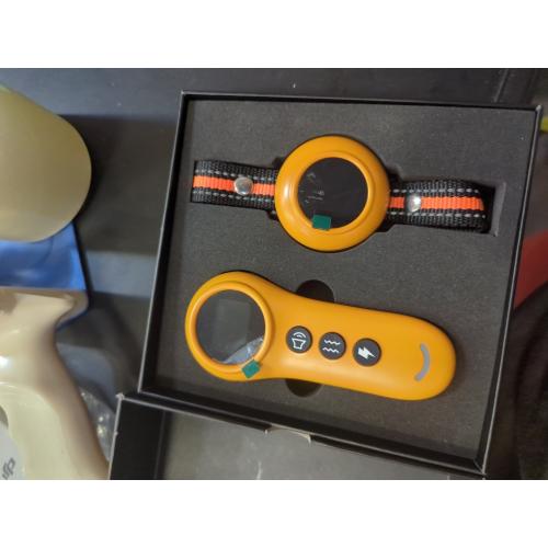 2-in-1 Dog Shock Collar & Dog Bark Collar - Smart Anti Barking Dog Training Collar with 5 Adjustable Sensitivity & 3300FT Remote for All Breeds IP67 Waterproof Rechargeable E-Collar (Orange)