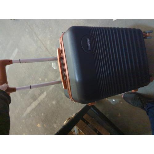 COOLIFE Cabin Suitcase 55X35X20cm for Ryanair Airlines Carry on Cabin Luggage Hard Shell Suitcase Lightweight with TSA Lock and 4 Spinner Wheels 2 Year Warranty, Black/Brown, 55X35X20cm, Suitcase