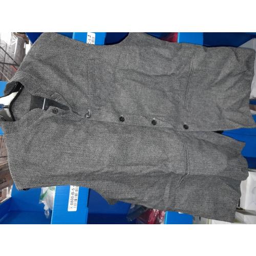 Tuikayoo Mens Herringbone Wool Vests Suit Business Tweed High Collar Waistcoats Slim Fit Size large