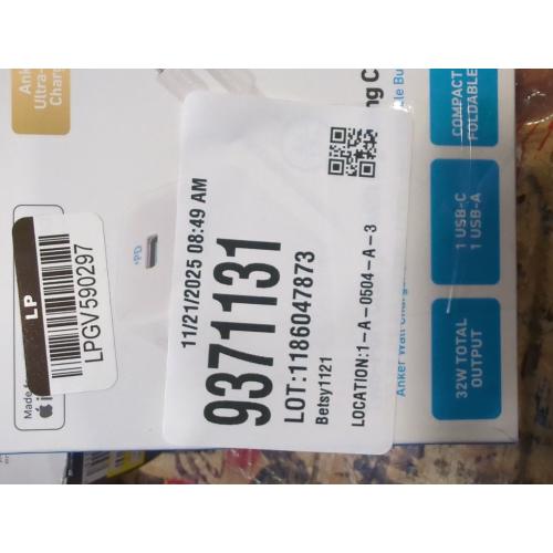 Anker 2-Port 33W Wall Charger with 6' Lightning to USB-C Cable - White