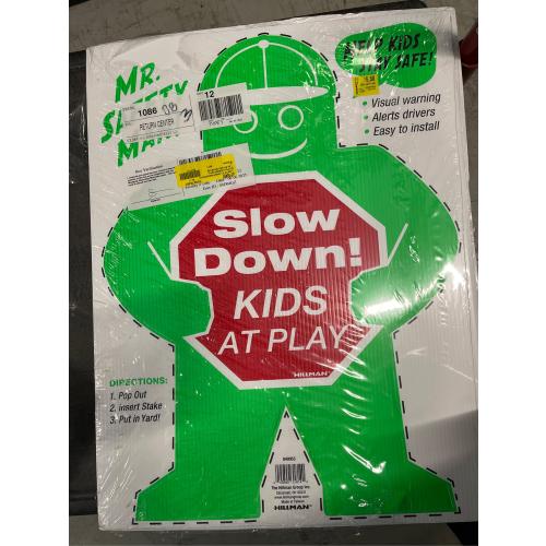 HILLMAN English Yellow Children At Play Sign 24 in. H X 19 in. W - set of 2