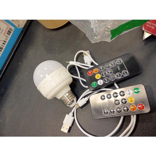 SCOPOW 1PC Rechargeable Light Bulbs with Remote Control Timer and 3 Color Temperature Rechargeable Battery Operated Light Bulb (5W E26 3Colors 1PC)