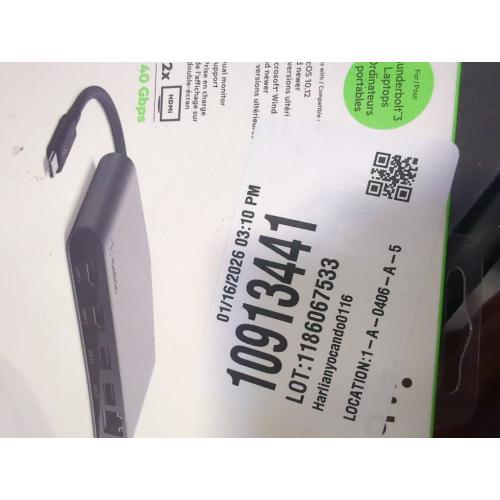 Belkin Thunderbolt 3 Dock Mini HD With Thunderbolt 3 Cable - Usb C Hub - Usb C Docking Station For Macos & Windows, Dual 4K @60hz, 40Gbps Transfer Speed, With Ethernet Port, BLACK