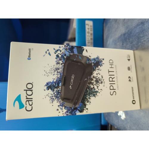 Cardo Systems Spirit Motorcycle Bluetooth Communication Headset, 2-Way Bluetooth, Thin 32mm Speakers, Waterproof, Universal Connectivity - Single Pack